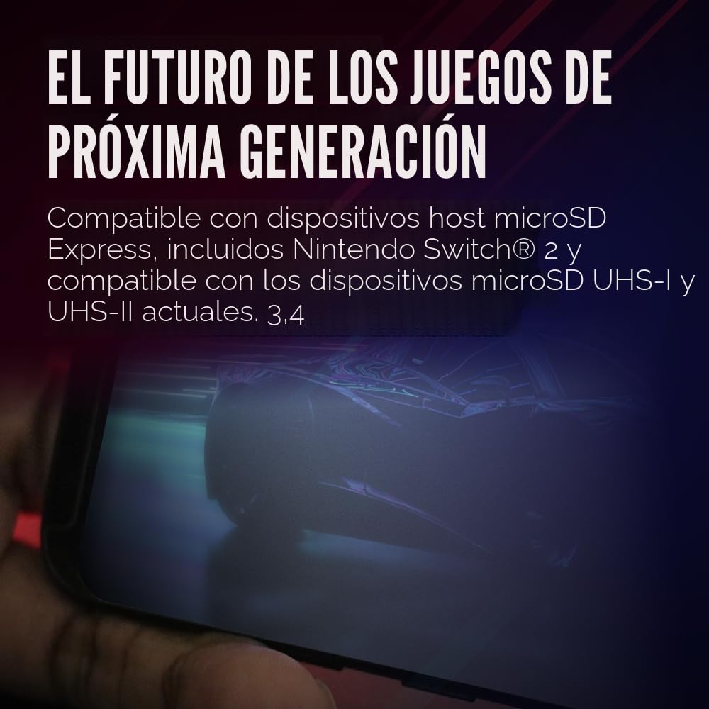PNY Tarjeta microSD™ Express 256GB UHS-I U3 V30 A1, hasta 890MB/s de Lectura y 750MB/s de Escritura, Ideal para Dispositivos compatibles con microSD Express como Nintendo Switch 2