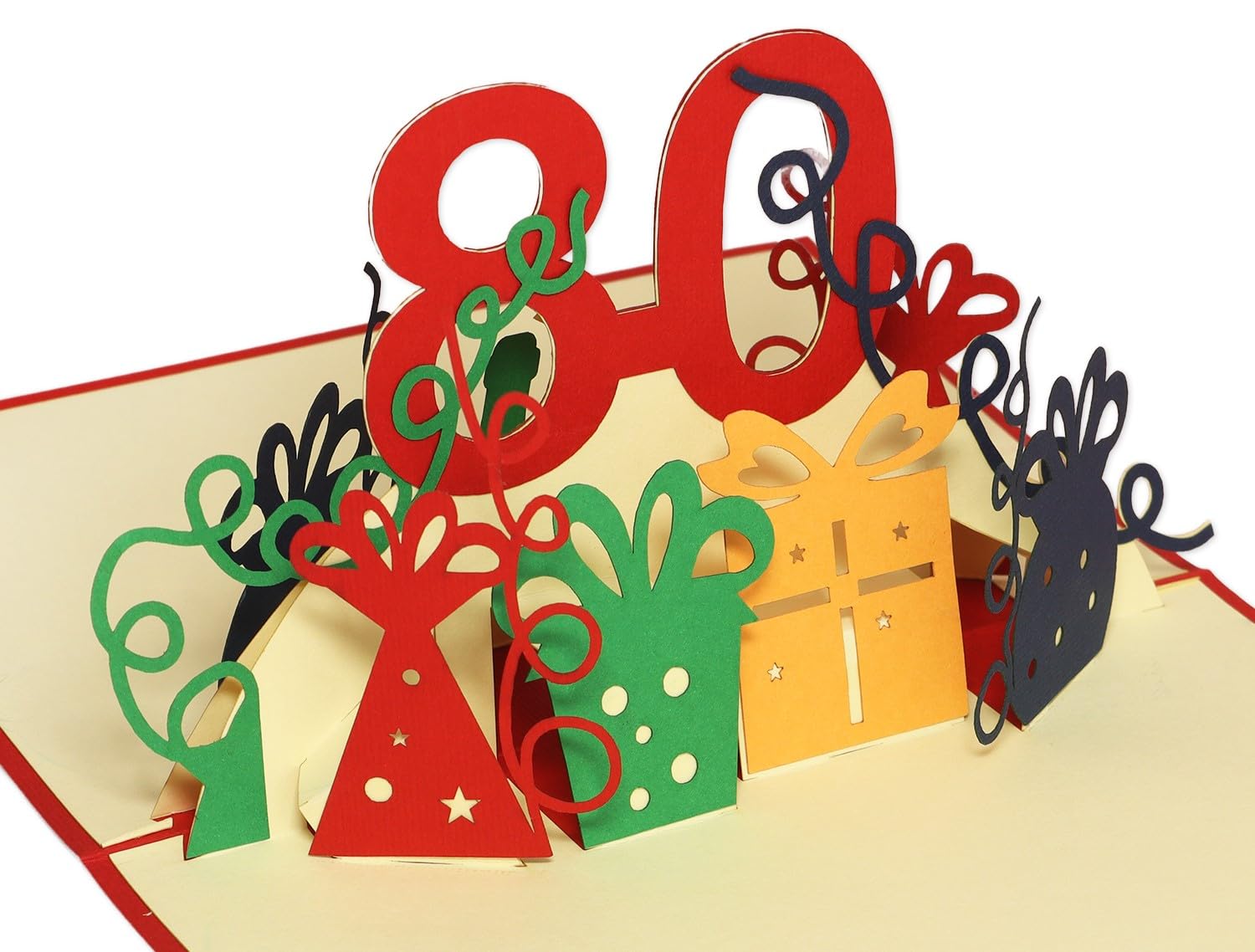 LIN - Pop Up 3D Greeting Cards birthday cards 80th birthday (#203)