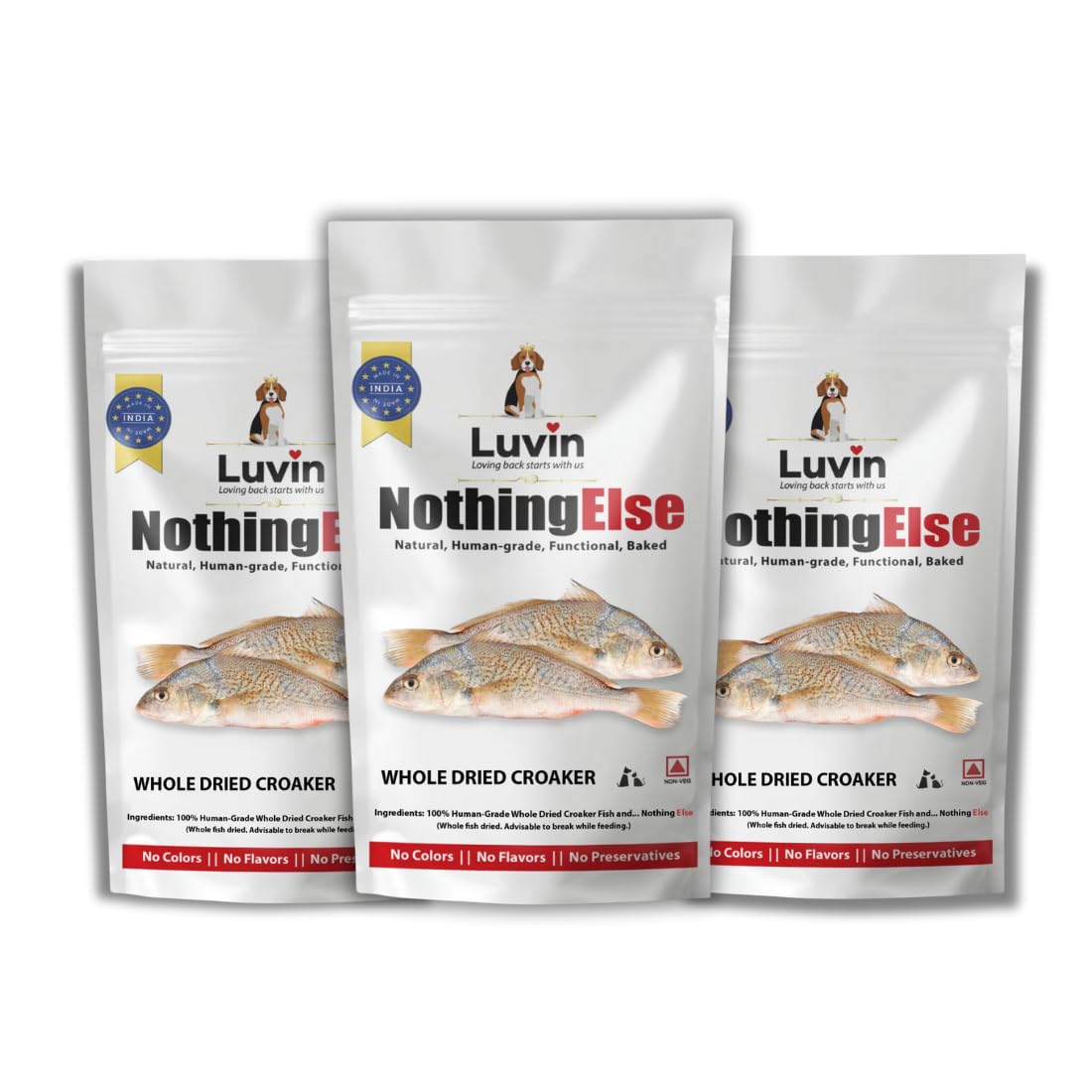 Luvin Nothing Else Human-Grade Treats for Dogs and Cats | No Colors | No Flavors | No Preservatives | Whole Dried Croaker 70Gms (Pack of 3) (B0CS6S8SHR) Amazon Price History, Amazon Price Tracker
