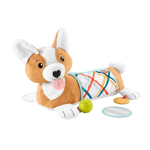 Immagine del prodotto Fisher-Price - Cuscino Corgi Tummy Time 3 in 1, sostiene Il Bambino in 3 Modi Durante Ogni Fase della Crescita: disteso, Seduto, per Gioco di Ruolo; con 1 specchietto e sonaglino Senza BPA, HJW10