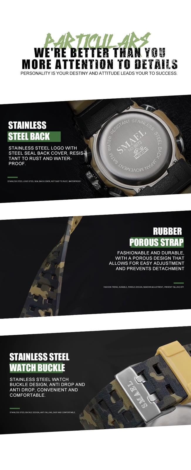 Montre Homme Numérique Analogique Sport Grand Visage Montres Homme Militaire Chronomètre 50M Etanche Multifonctionnel Montre