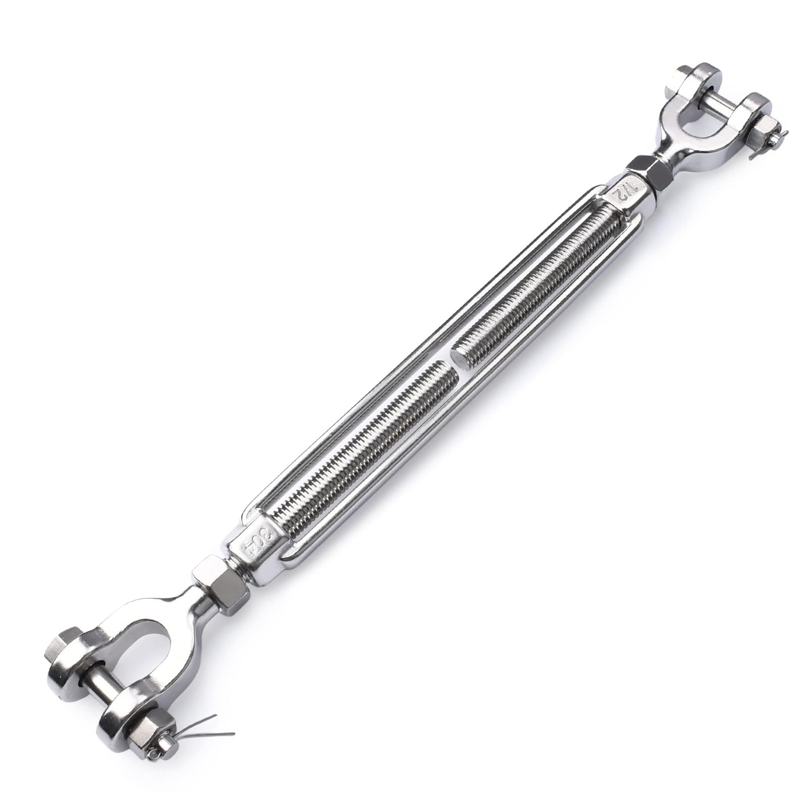Tendeur 1/2 M12 en acier inoxydable 304, limite de charge de travail de 1995,8 kg, tendeurs de mâchoires et mâchoires pour câbles, tendeurs de fil, tendeur pour voile d'ombrage, cipline de