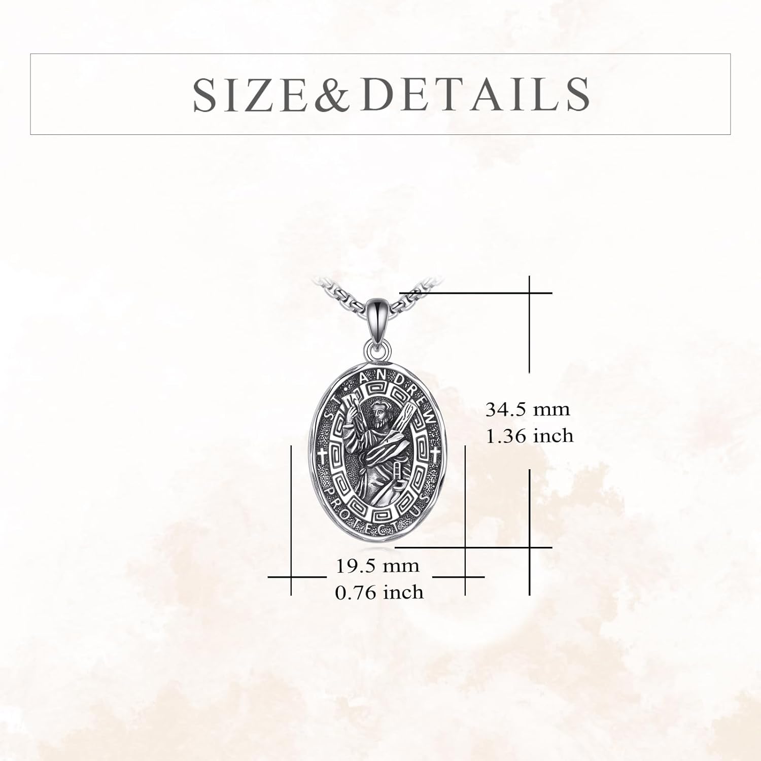 Patron Saint Necklace Sterling Silver Amulet Medal Pendant Religious Protector Jewelry Gifts for Women Men - Image 5