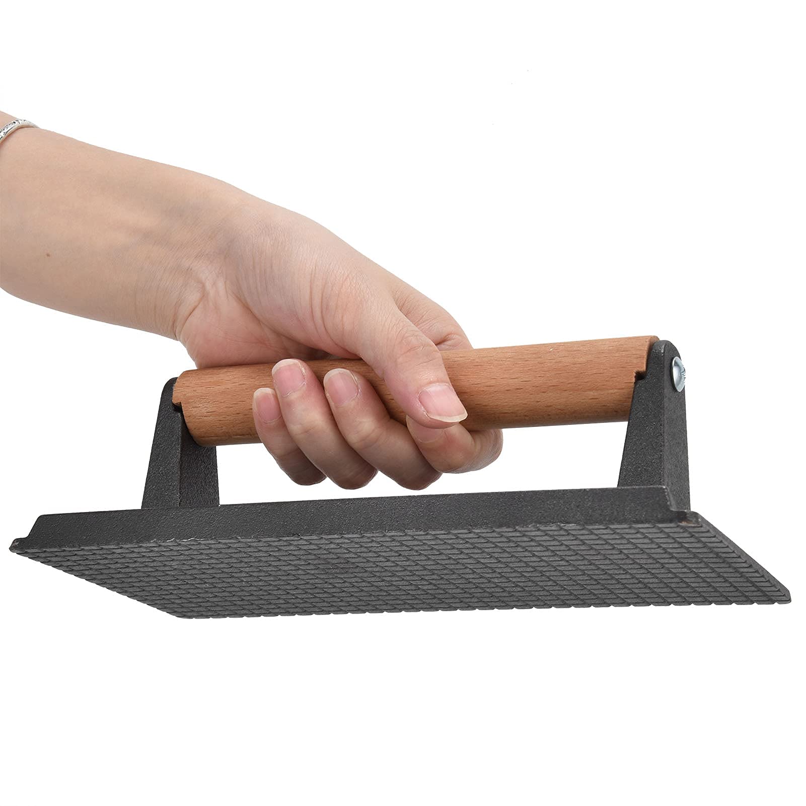 Hand?Held Grill Press, Bacon Press Barbecue Accessories Black for Steaks for Burgers