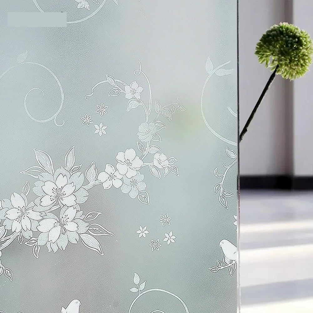 SHALLEZSOU Window films Privacy Window Film Sun Protection Blocking Self-adhesive For Home Frosted Opaque Stained Glass Sticker