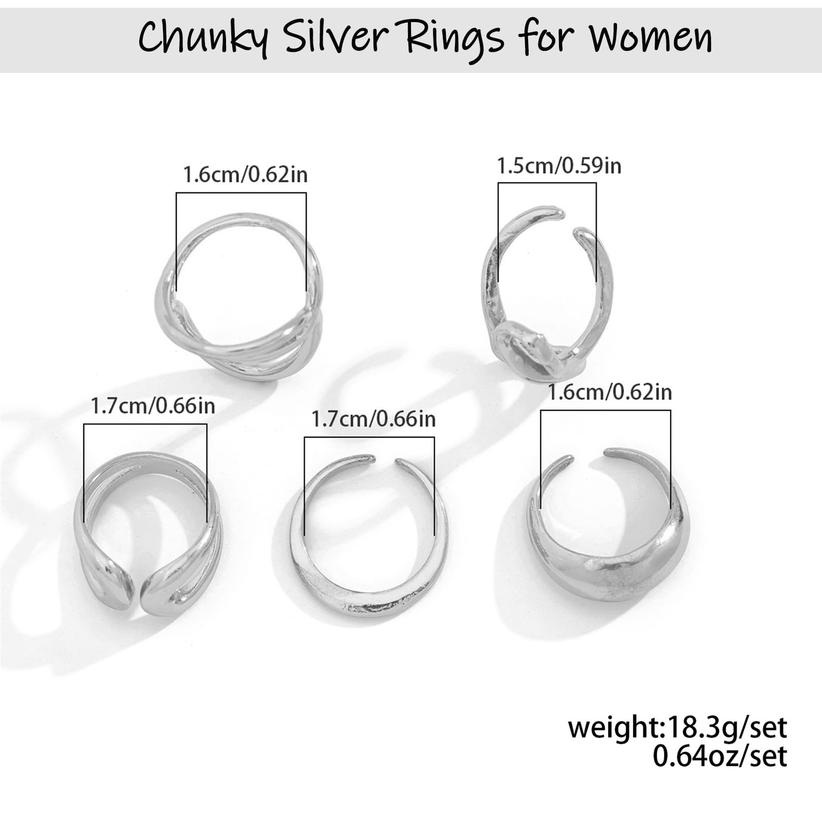 Anillos gruesos de oro para mujer, no se deslustra, diseño de cúpula redonda de moda, lindo lazo apilable, ajustable, hueco tallado, articulación de dedo, anillos apilables, Metal, Sin piedras 6