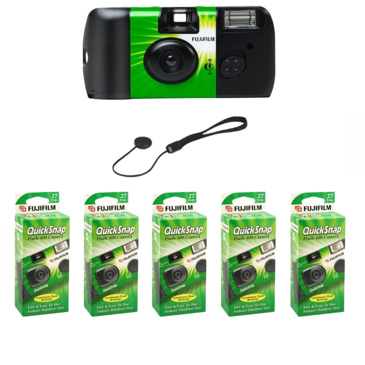 Fujifilm QuickSnap Flash 400 One Time Use 35mm Camera with Flash (5-Pack)