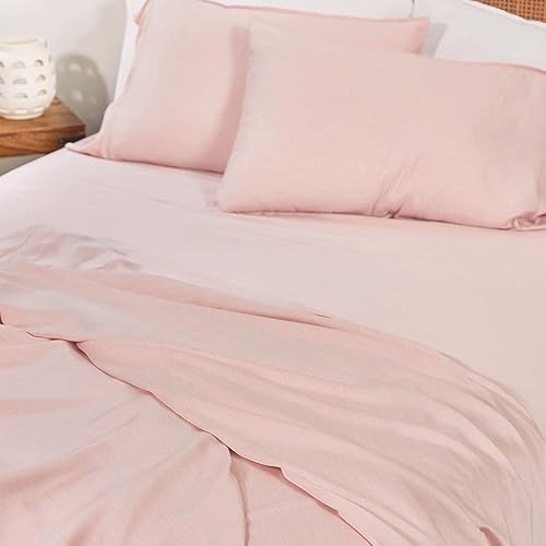 Miniatura 5 de Buffy Juego de sábanas 100% lyocell eucalipto, suave y sedoso, fresco al tacto, teñido natural, 4 piezas con bolsillos profundos de 15 pulgadas