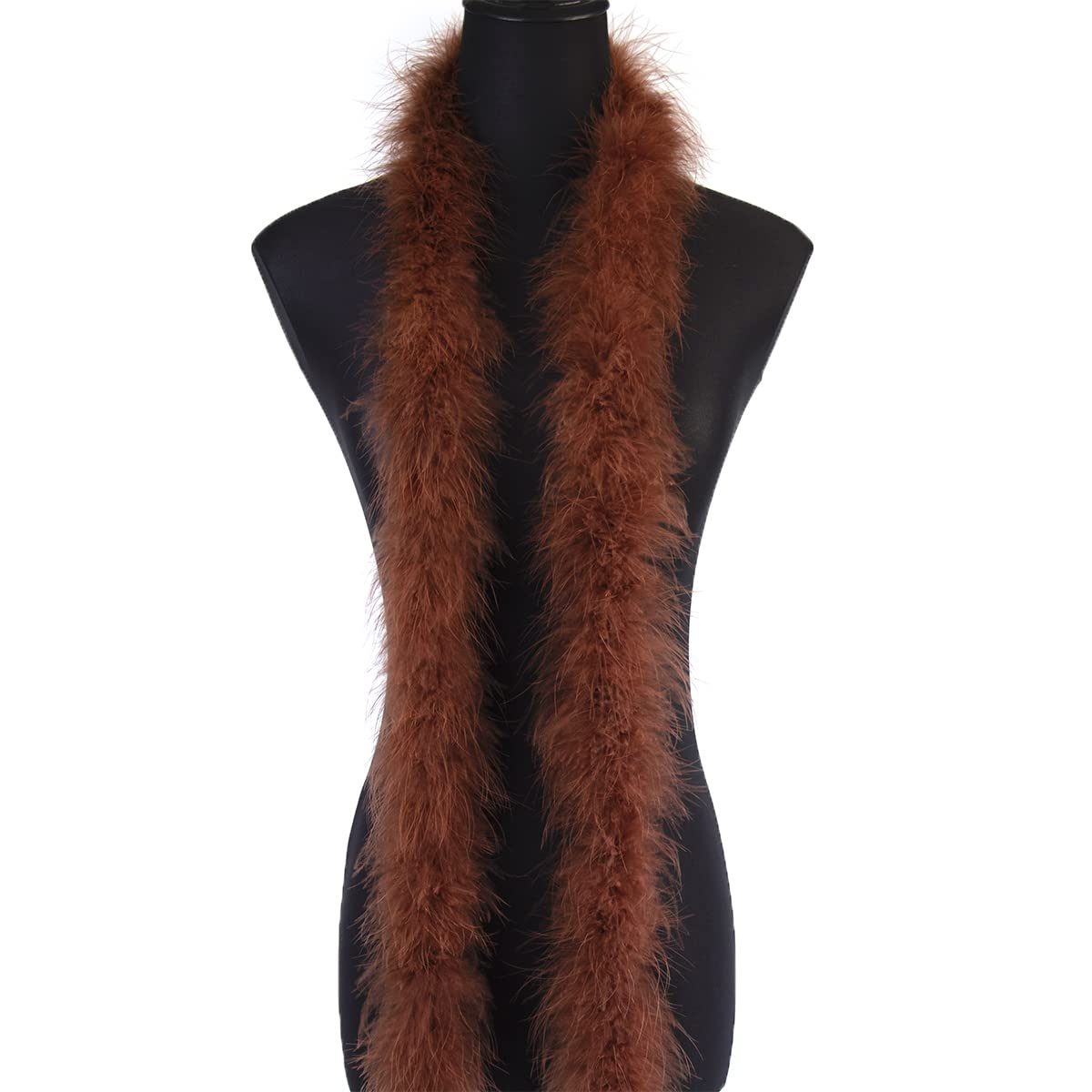 2 Yards 20G Fluffy Marabou Coffee Feather Boa for DIY Craft Sewing Trim Home Wedding Party Christmas Decoration