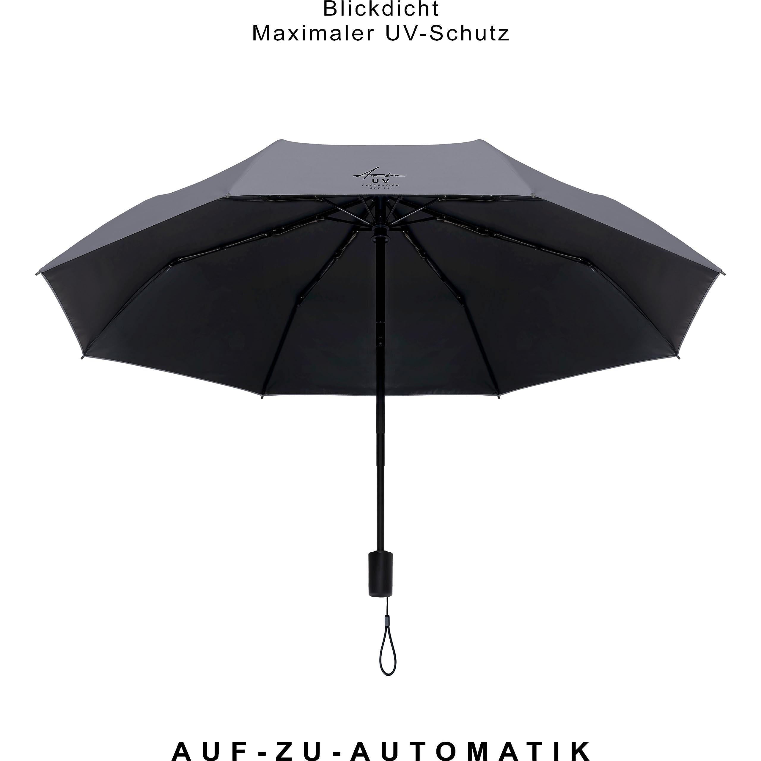 AMBRA Sturmfester Automatik Reise-Regenschirm mit UV-Schutz