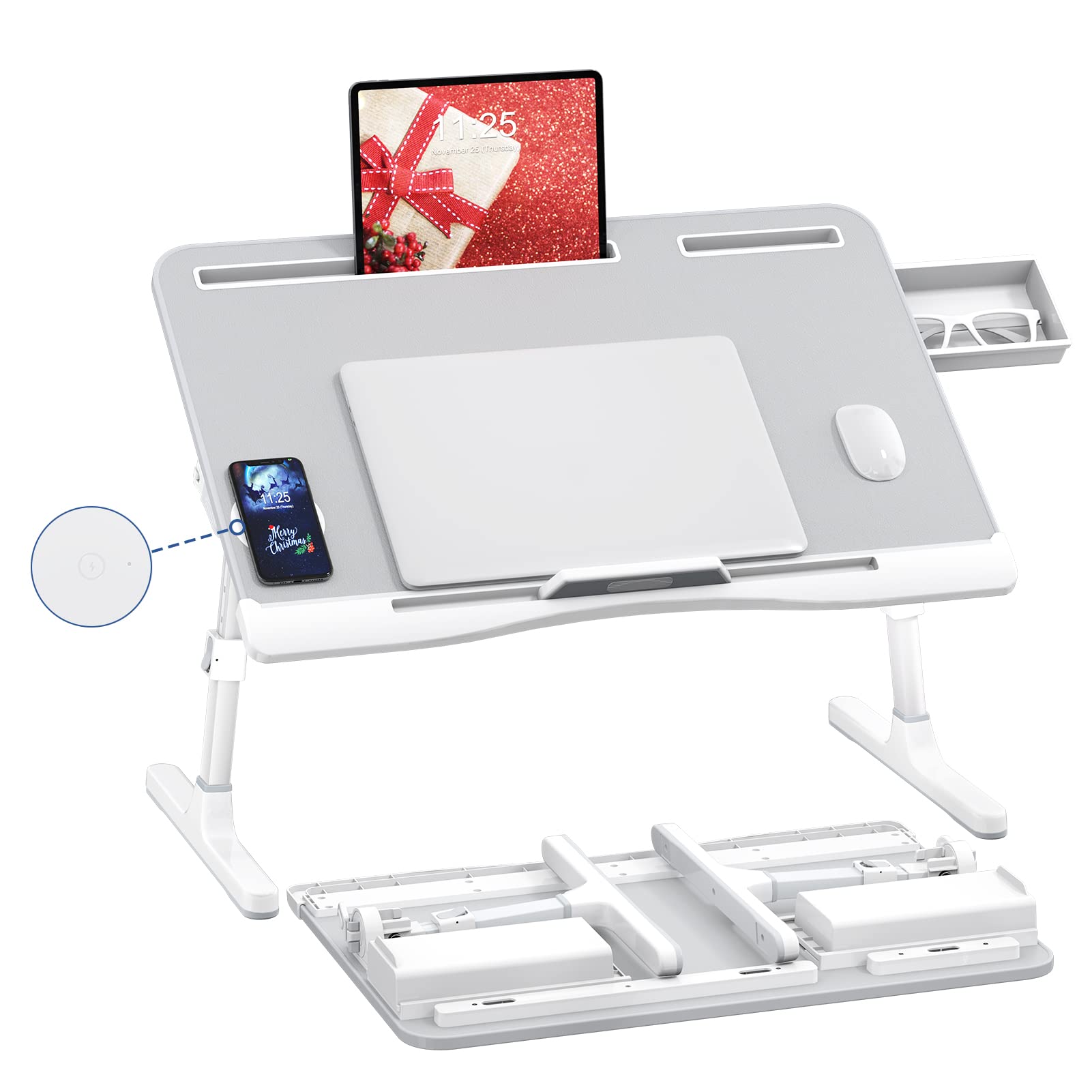 Buy KLEAR Recharge Laptop Table,Bed Table, Lap Tray,Lap Desk,Adjustable