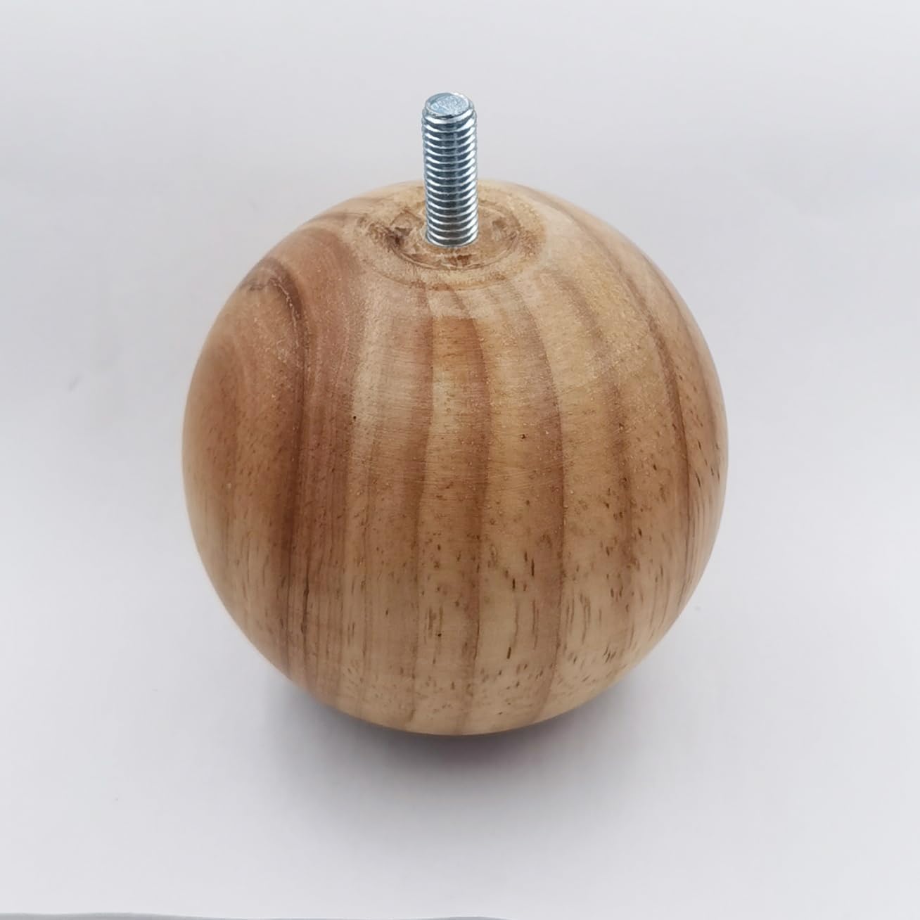 Wood Sofa Replacment Parts Natural Wood 2.7 Inch Funiture Legs Round Ball Shape Big Sofa Bun Feet Cabinet Legs Set of 4 (H: 3.1 inch)