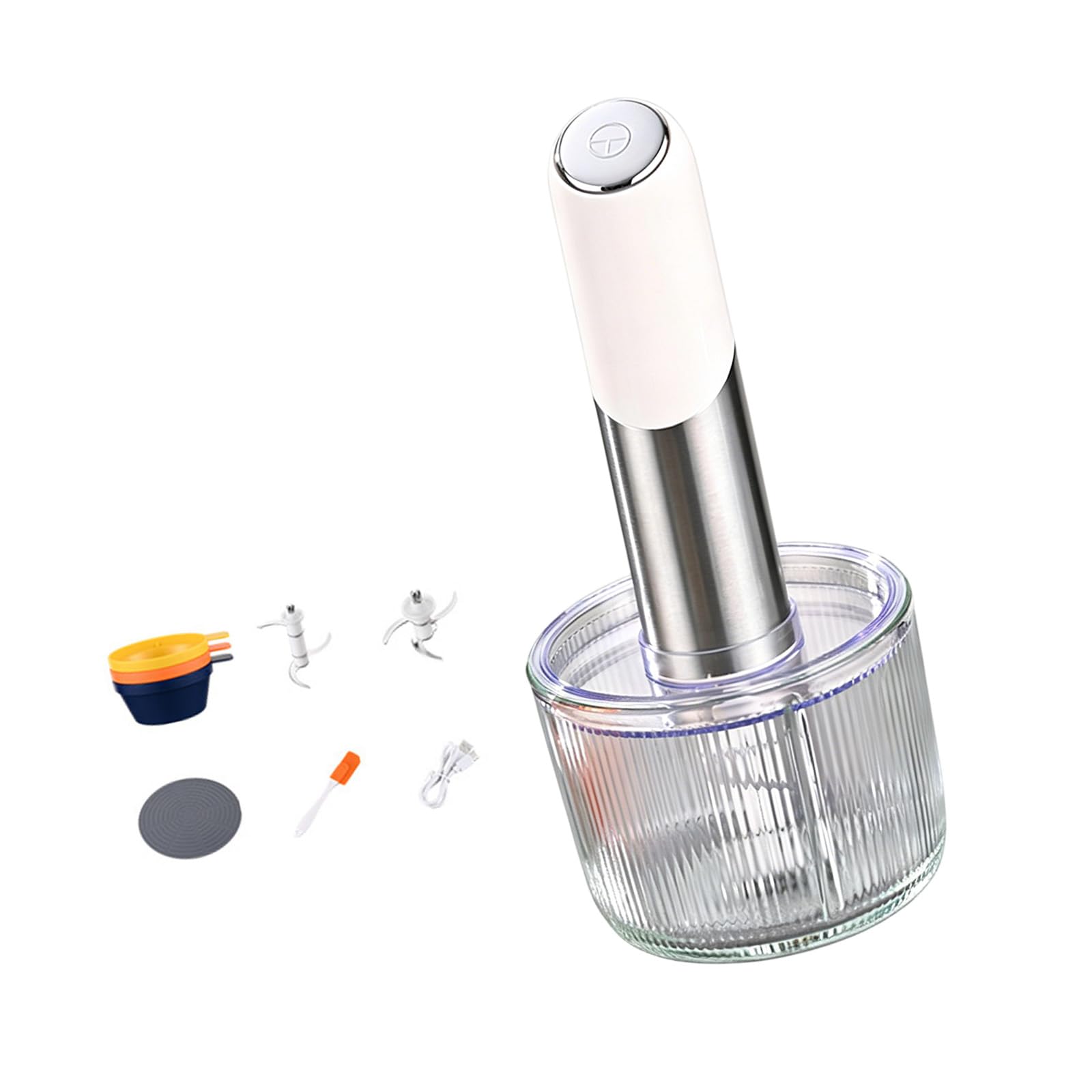 Jazuaiao Modern Food Choppers Machine Food Grinders Stainless Steel Texture for Prepares Ingredient Nut Gingers Baby Processor