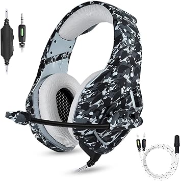Gaming Headset Headphones with Microphone, PS4 PS5 Headset with Mic Surround Sound 360? Noise Cancelling Over Ear Headset for Xbox One Computer PC Mac Playstation
