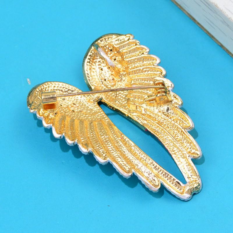 Image of 3Pcs Sparkling Rhinestone Angel Wings Brooch Glamorous Clothing Accent