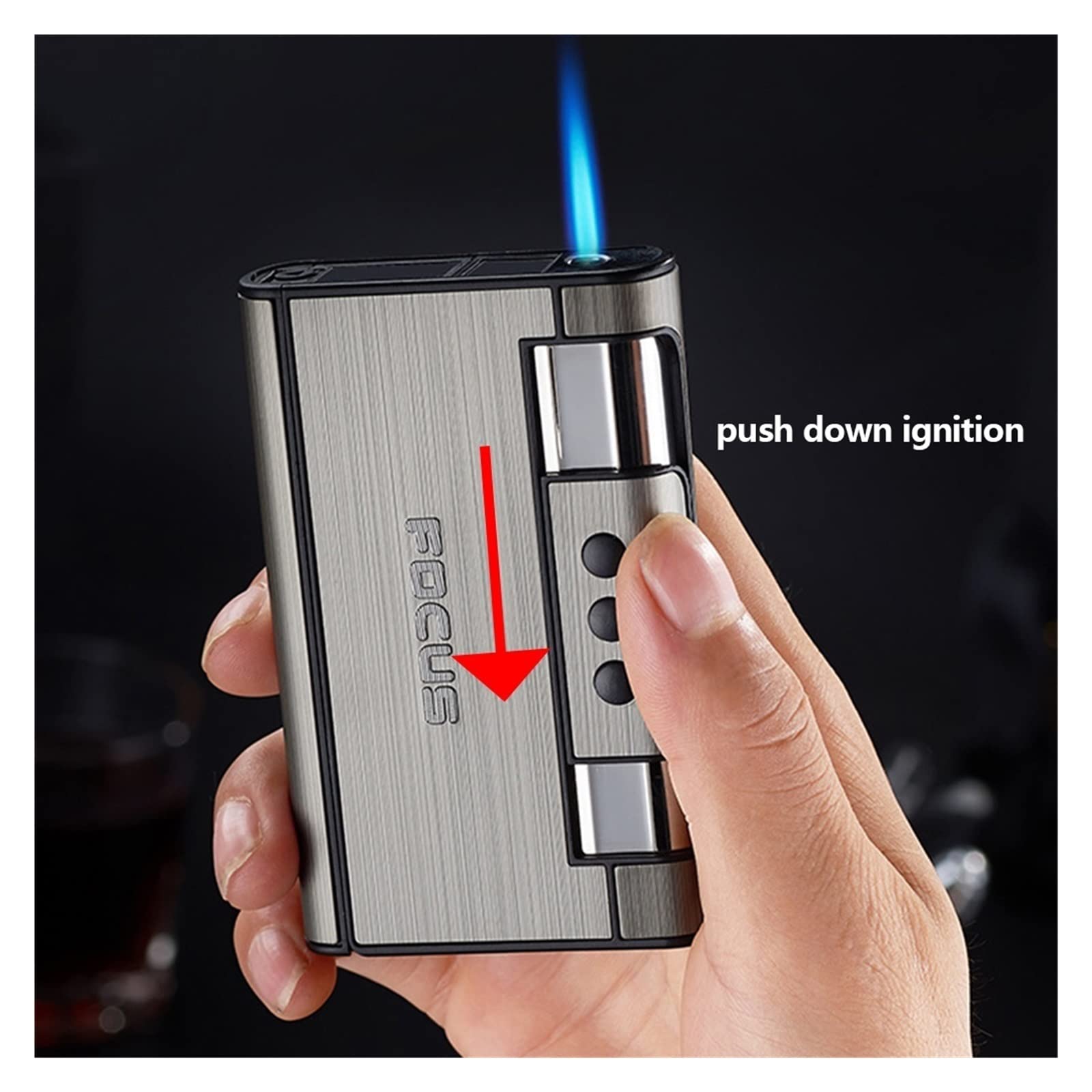 Portasigarette Magnetico 20 Portasigarette Roygra Con Accendino - Set Da 2 Per Sigarette 100 Mm Portasigarette Con Accendino