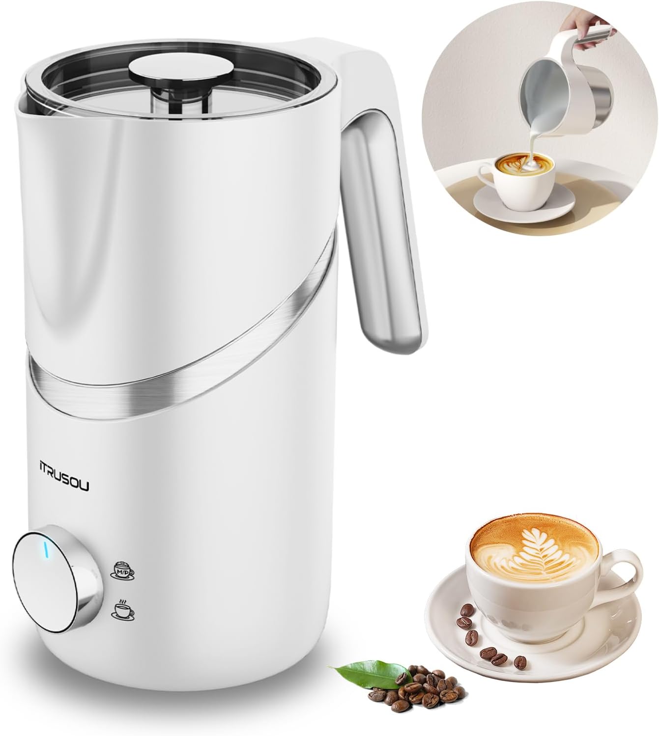 Electric Milk Frother iTRUSOU Milk Frothers Mousseur a Lait