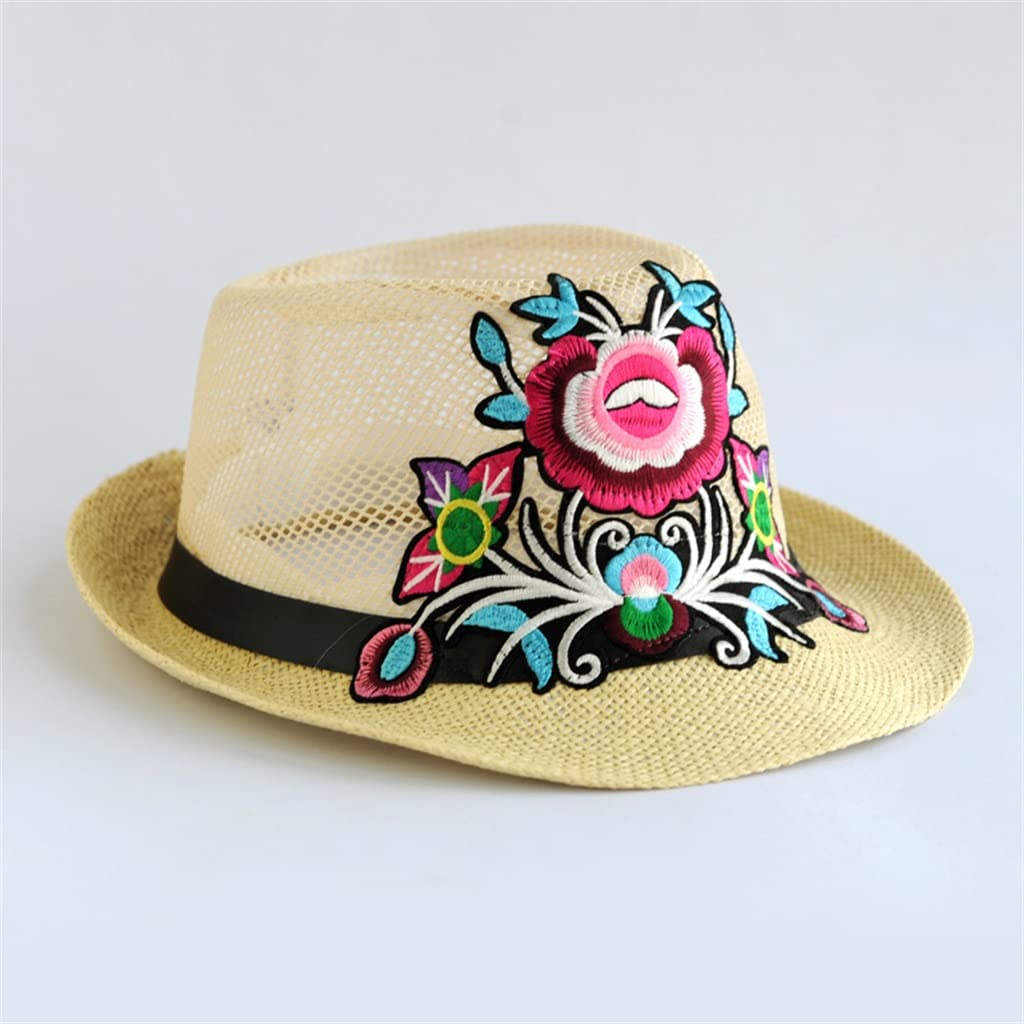 Chapeau de soleil pliable brodé idéal pour vos journées à la plage