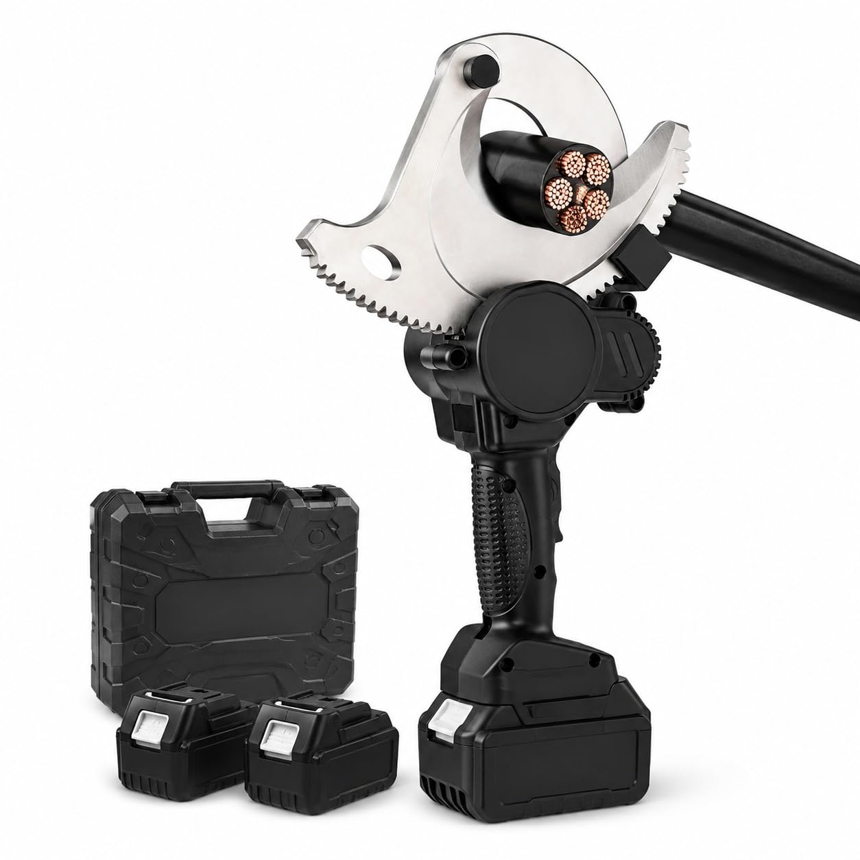 Herramienta eléctrica de corte de alambre, batería de litio de 21 V, cortador de cable de 2100 rpm, resistente, recargable, diseño ergonómico, ideal para trabajos eléctricos, proyectos de bricolaje
