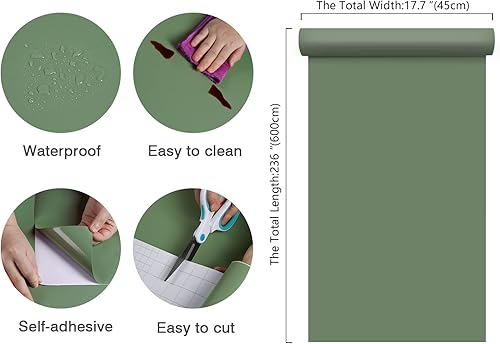 Vista 61 de CHIHUT Papel tapiz de color naranja para despegar y pegar de 17.7 x 100 pulgadas, mate, autoadhesivo, extraíble, papel adhesivo naranja sólido