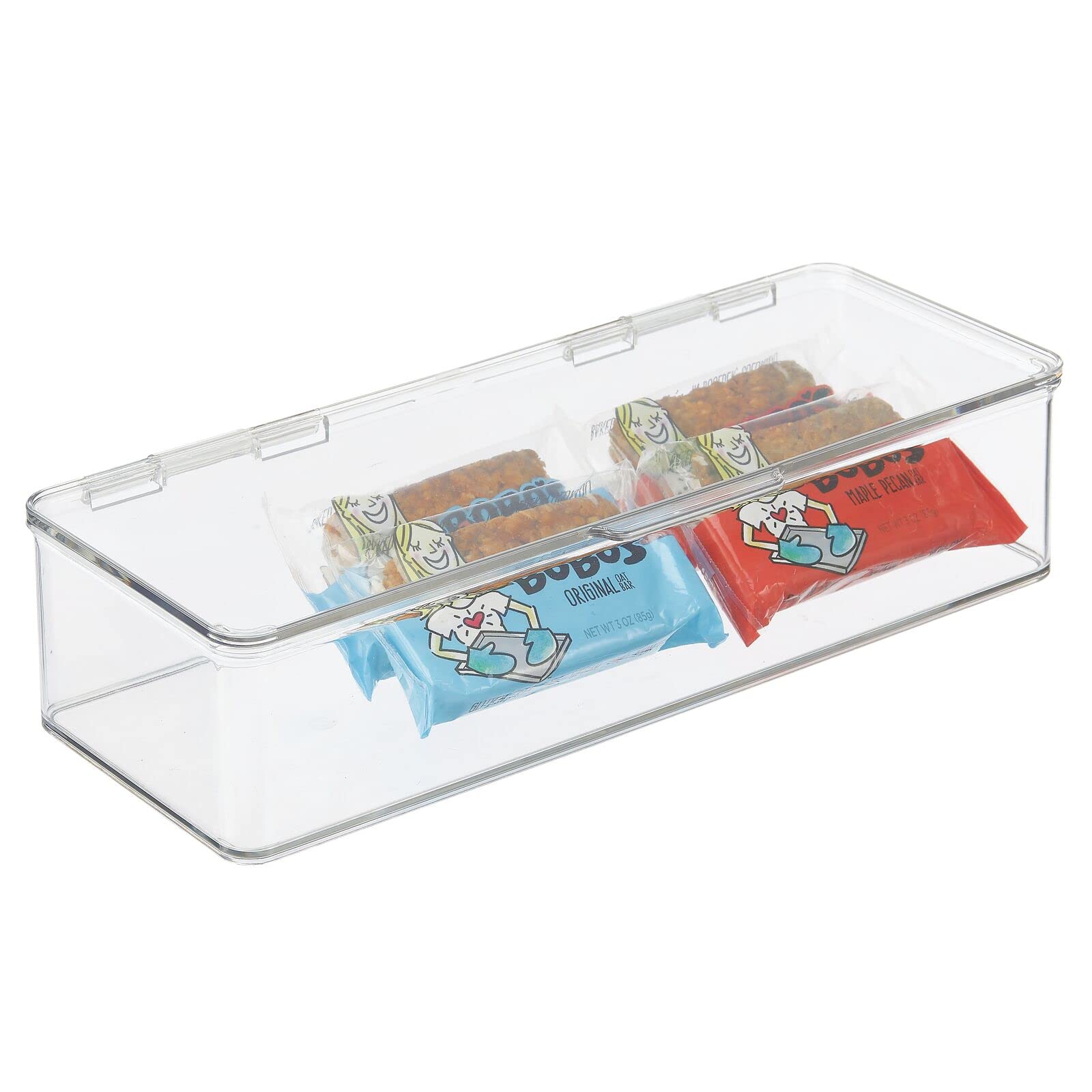 mDesign 4er-Set Kühlschrankbox – Kühlschrank Vorratsdose mit Klappdeckel – lebensmittelechte Aufbewahrungsbox für Küche und Speisekammer – durchsichtig