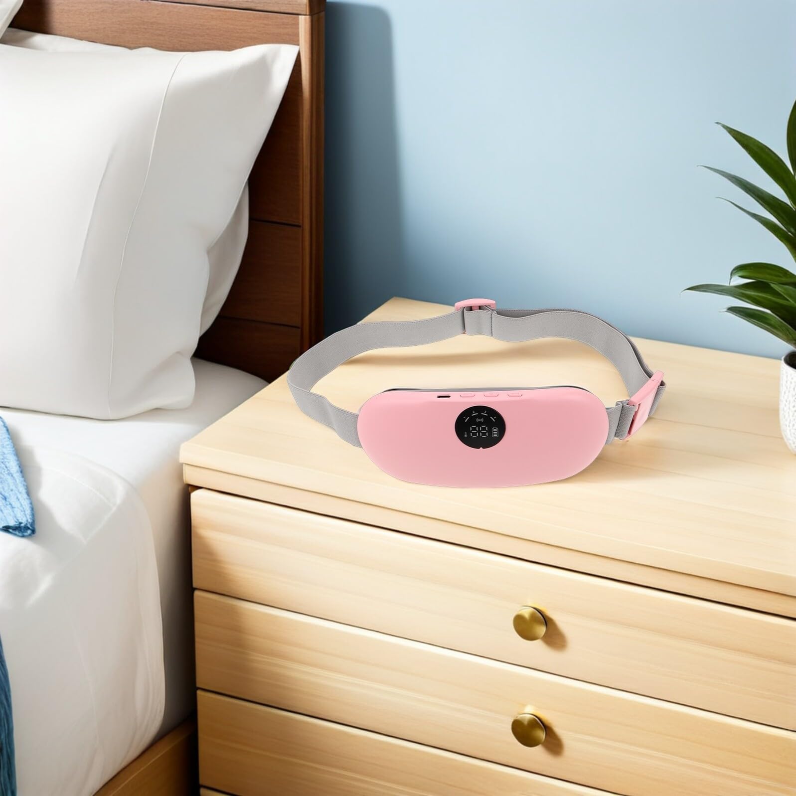 GALPADA Cinturón Calentador Lumbar Recargable con Tecnología de Calentamiento Rápido, Diseño Ligero y Silicona para Aliviar Cólicos Menstruales en Casa o Trabajo