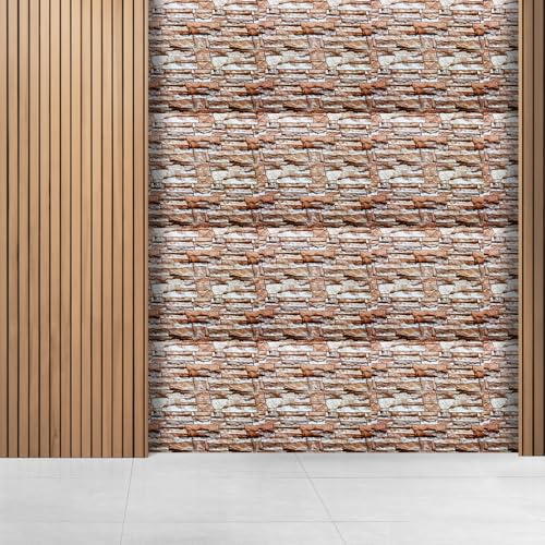 Image of OCEANSKY 3D Wallpaper PE Foam self Adhesive Brick Design Wall Stickers /DIY Wallpaper for Home Hotel Living Room Bedroom Cafe Deco (120, RED)