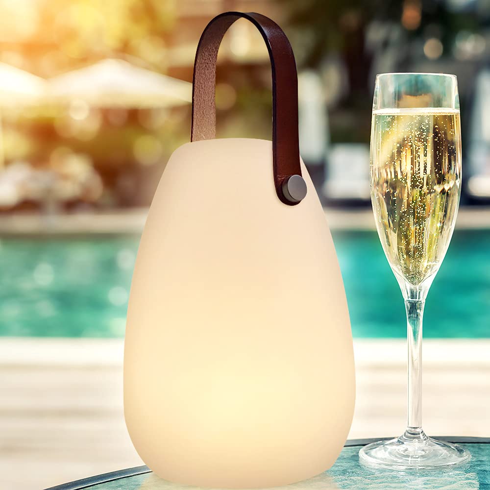 Lampada da Tavolo senza fili 8 colori dimmerabile luce bianca calda RGB LED Impermeabile IP44 per giardino, Hotel, ristoranti, camera da letto, USB Ricaricabile [Classe di efficienza energetica A