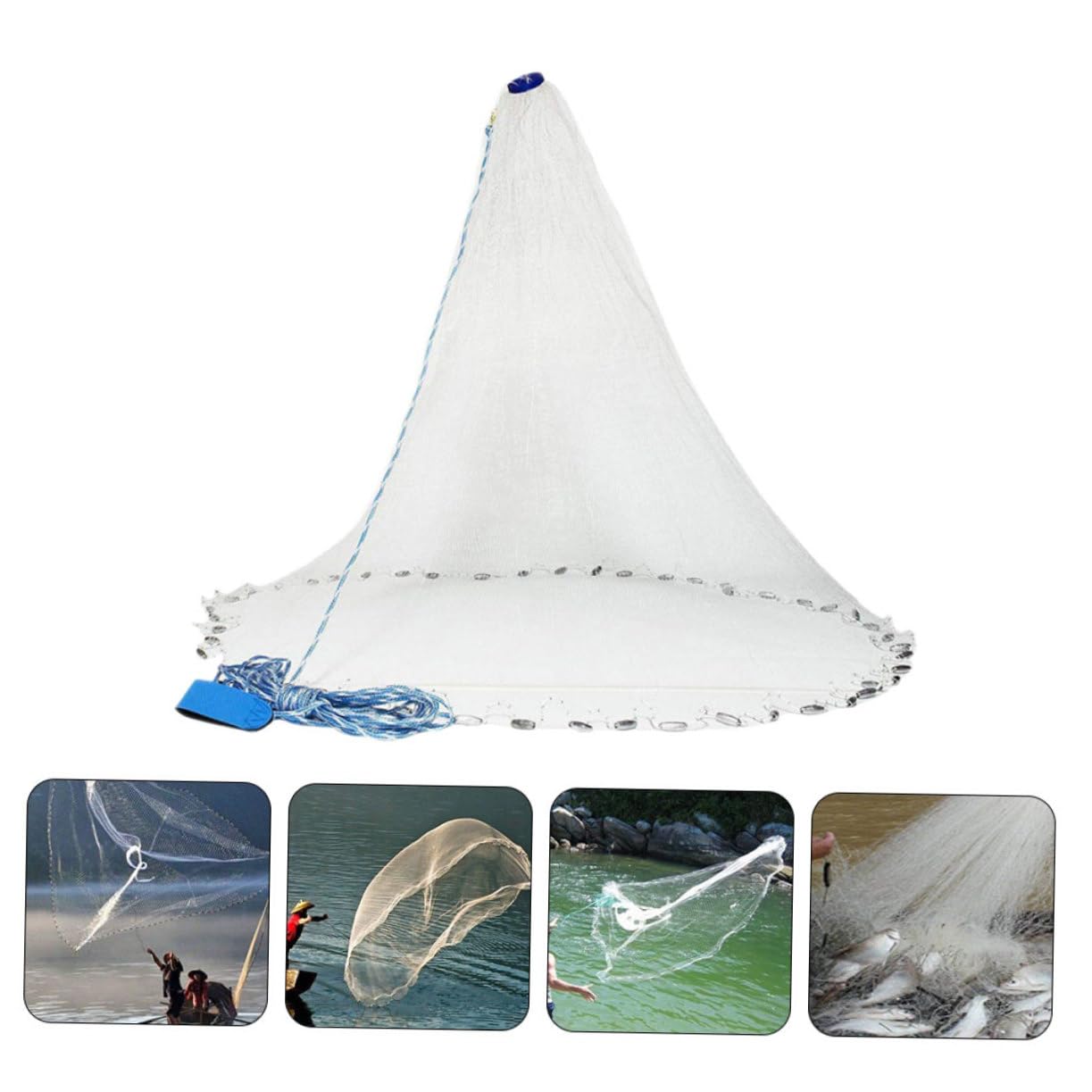 WOONEKY Red de Pesca Manual sin Anillas para Peces de Cebo, Cuerda Resistente y Material de Plástico, Alta Fiabilidad y Prevención de Escape en Actividades al Aire Libre