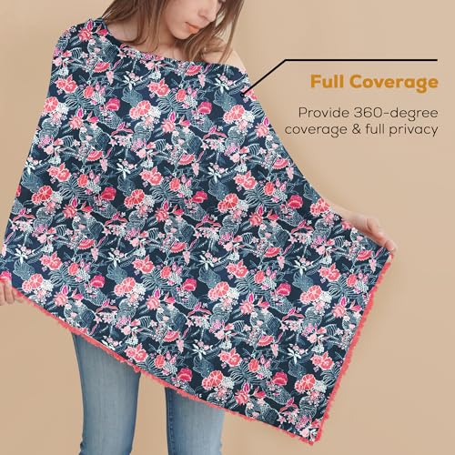 Image of Pepperika Rayon Nursing Cover for Breastfeeding Mother Multiuse Poncho Style Shawl Feeding Cover for Nursing Mom Scarf with Buttons Cotton Feeding Apron (Pack of 1) Multicolour /Red