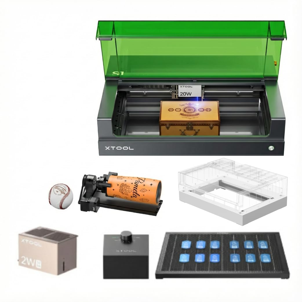 S1 20W Basic Bundle- with 1064nm Infrared Laser Module & RA2 Pro & White Riser Base