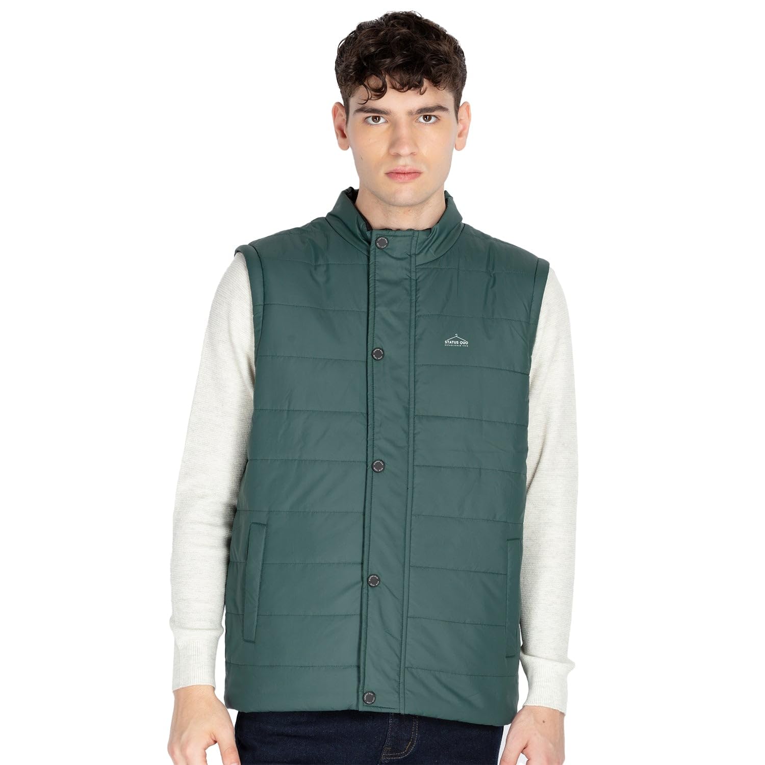 status quo Solid Padded Sleeveless Puffer Jacket-picture-29