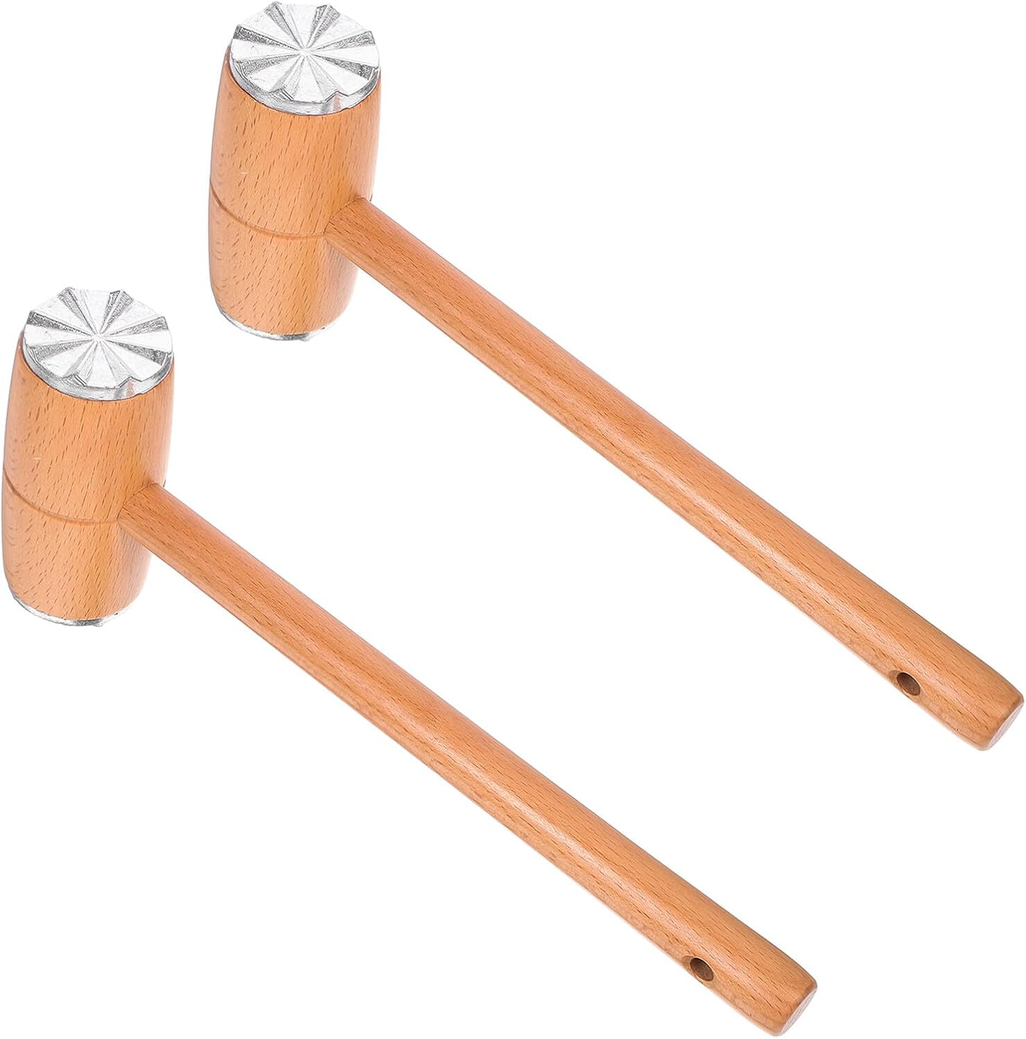 UPKOCH 2pcs Wooden Meat Tenderizer Mallet Set Beechwood Cooking Pounder for Tenderizing Steak, Poultry Chicken Cutlet Manual Kitchen Tool for Beef and Turkey Meat