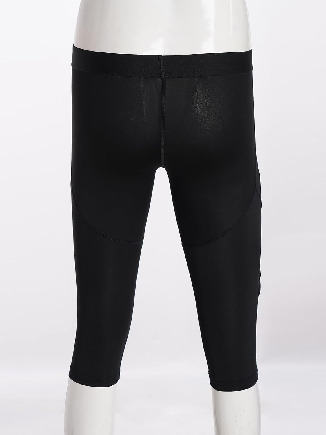 Kaerm Kids Boys Padded Soccer Goalie Pants Basketball Compression Leggings with Knee Pads Team Sport Uniforms Black 15-16 Years