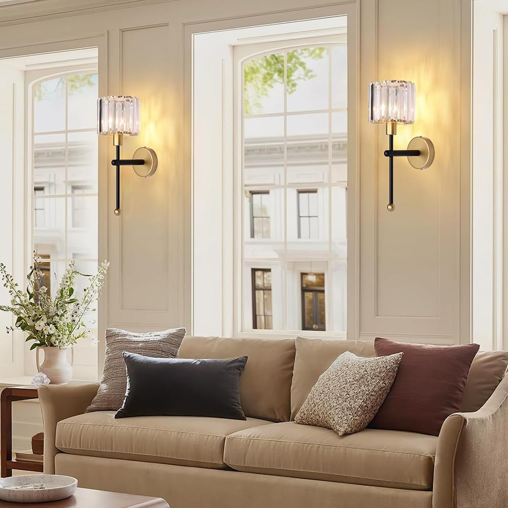 HAES DECO - Wandlamp Tiffany 17x12x23 cm Wit Bruin Glas Metaal Geen