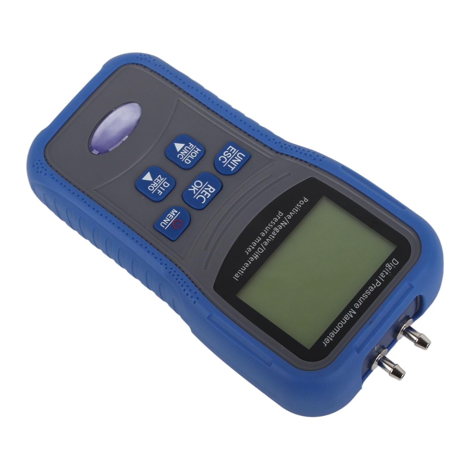 Jiawu Manómetro Digital Pantalla LCD Probador de Presión de Gas de Medición Rápida Sensible de Alta Precisión, ± 0,3% FS Manómetro Diferencial Digital para Reparación de Automóviles HVAC, Registra 32