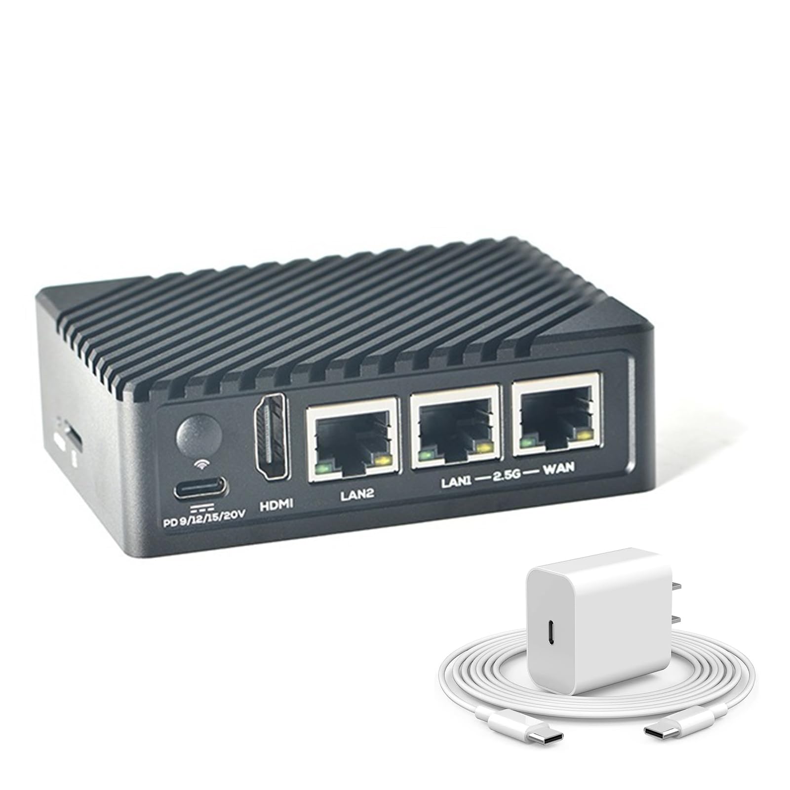 FriendlyELEC NanoPi R6S Mini Router, 4/8GB RAM 64GB eMMC RK3588S Octa-Core 2.4GHz, Dual 2.5G Router/Gateway, Open Source Single Board Computer (SBC) (8+64GB, Set Completo con Alloggiamento +