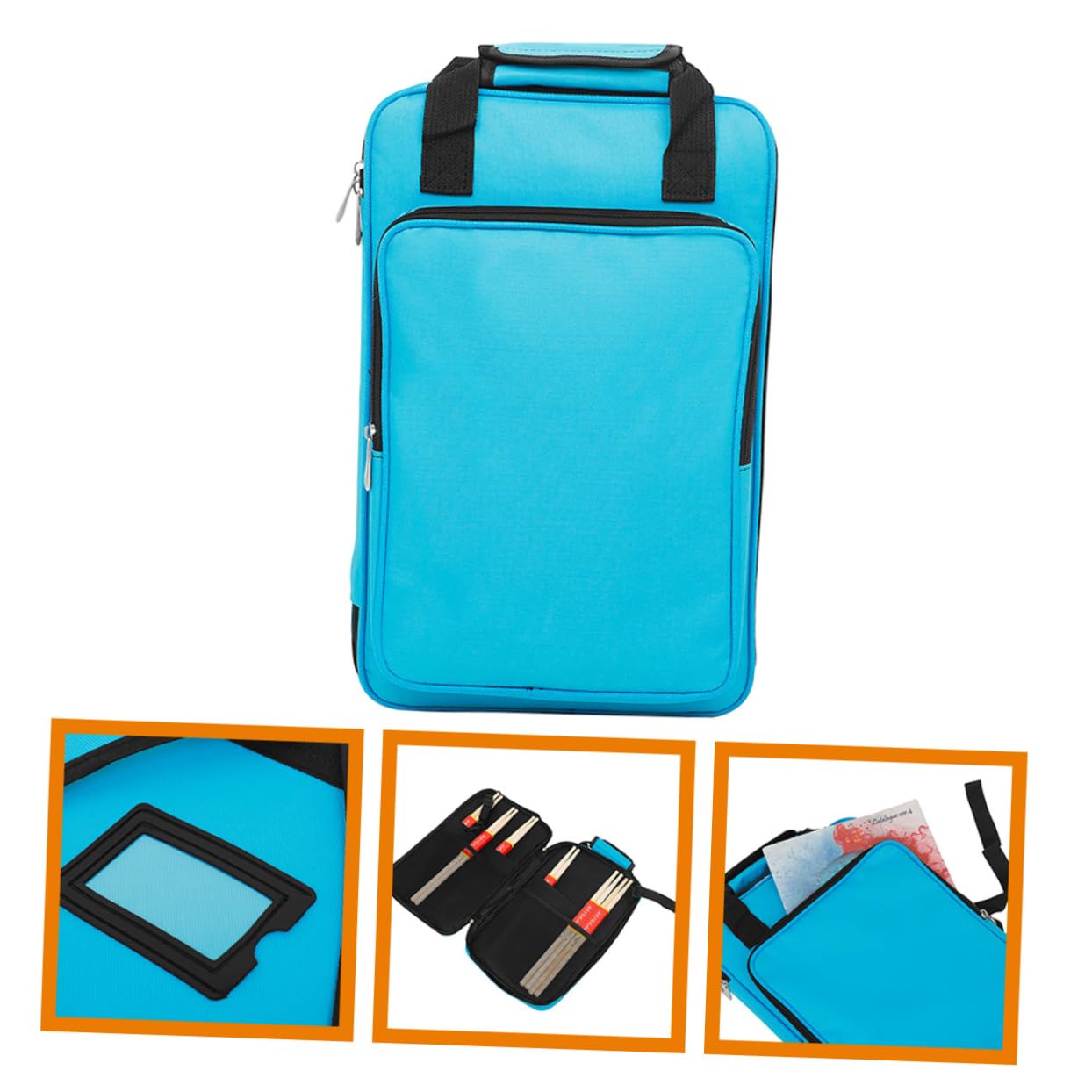Custodia per Bacchette Batteria Oxford Resistente alle Macchie e All'abrasione Tracolla e Manici per Trasporto Portatile Blu