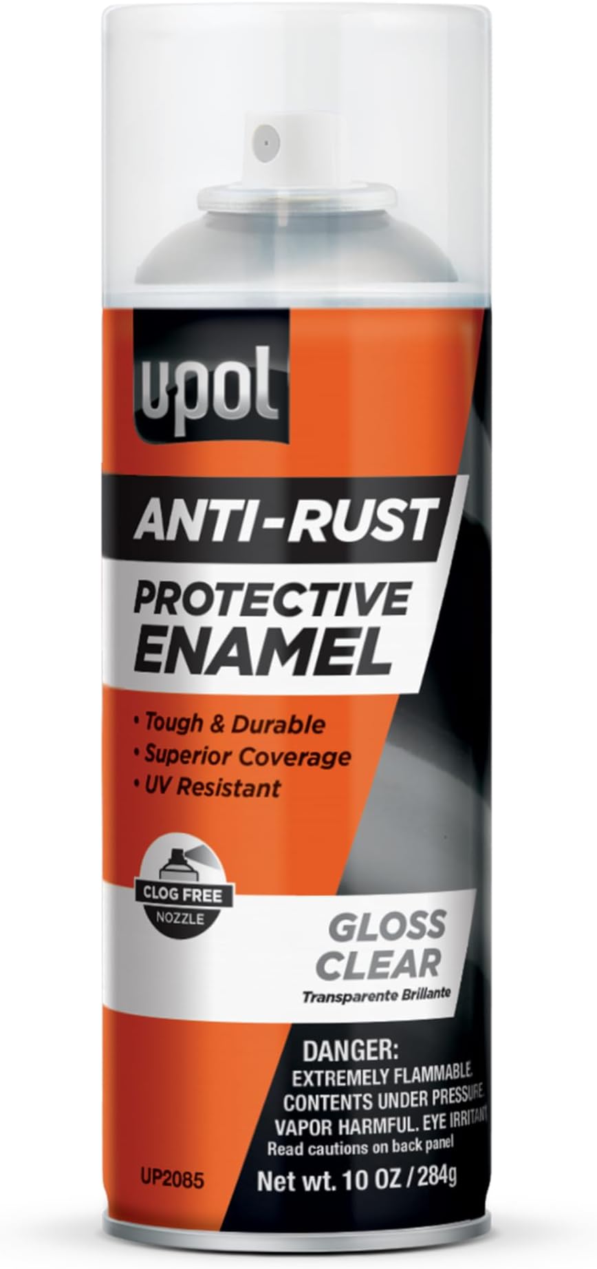 U-POL Anti Rust Protective Enamel Spray, Long-Lasting & Durable Vehicle Spray Paint With Anti-Fade Technology, Gloss Clear, 10 oz