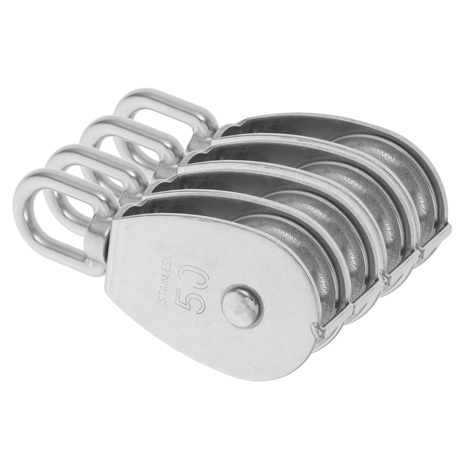 Système de Poulies M50 4 Pièces en Acier Inoxydable à Crochet Rotatif
