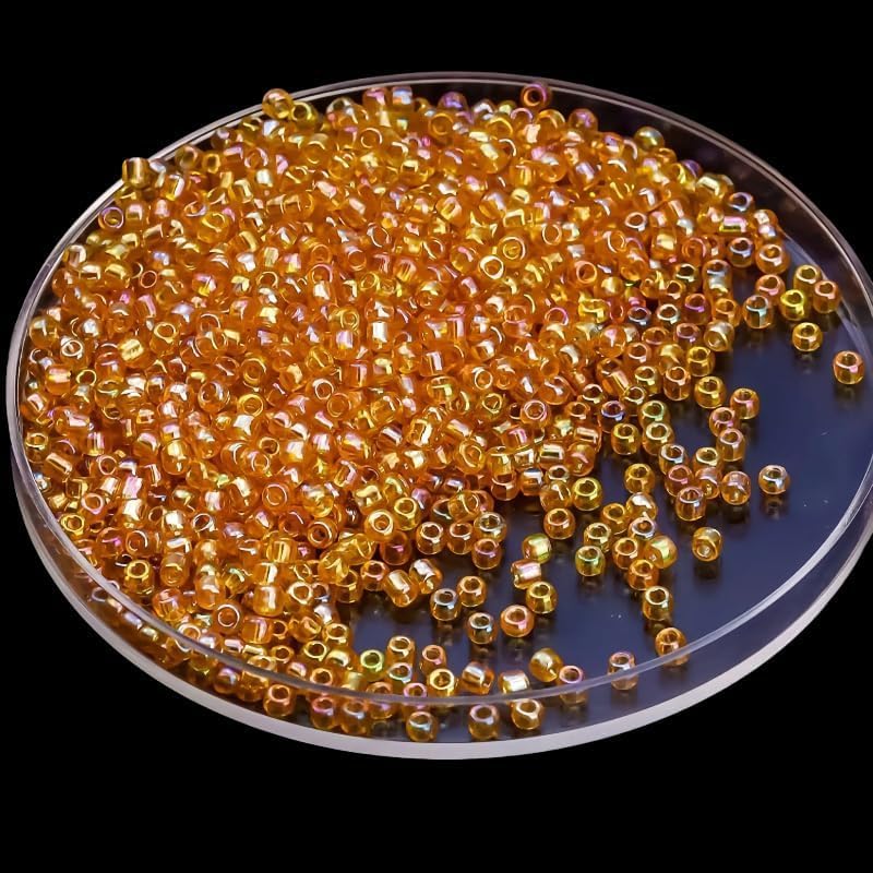 75grams Gold Seed Beads Small Glass Bead 3MM Seed Beads for Bracelet Making Jewerly Making Embroidery Beading