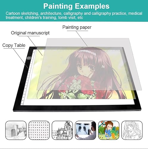 Miniatura 5 de Tablero de copia LED A4, tablero de dibujo de trazado de luz, ultrafino y ajustable USB, almohadilla de trazo LED para dibujo de tatuajes, pintura