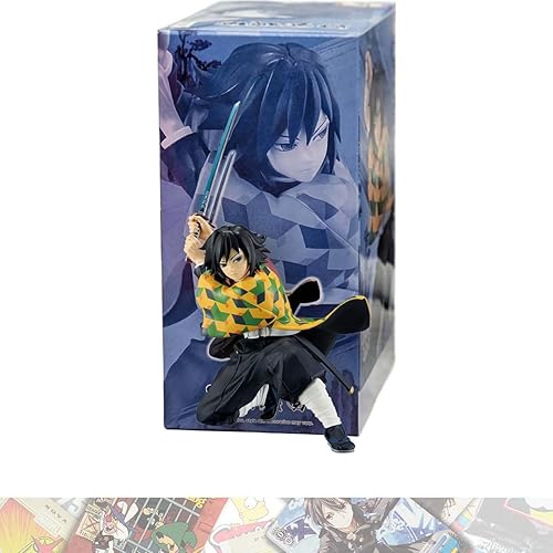 BANDAI SPIRITS Giyu Tomioka: 11cm Vibration Stars Statue Figurine Bundled with 1 A.C.G. Compatible Theme Trading Card (89947)
