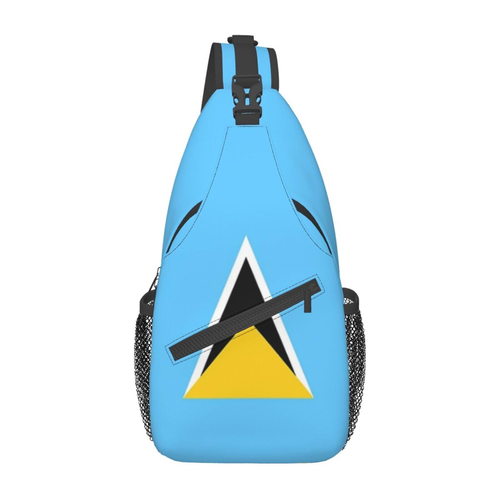 skdjowu Saint Lucia Flag Sling Bag Crossbody Backpack Flag Travel Hiking Daypack Shoulder Chest Bag for Women Men