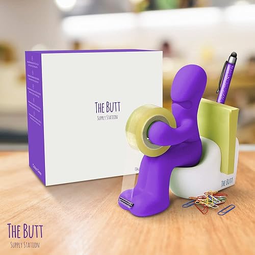 Miniatura 7 de Dispensador de cinta de suministros de oficina "The Butt", bonito y divertido accesorio de escritorio para oficina, hogar o escuela, el escritorio