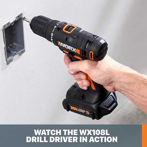 Vista 12 de Worx WX101L.9 20V Power Share Taladro inalámbrico y destornillador (solo herramienta)