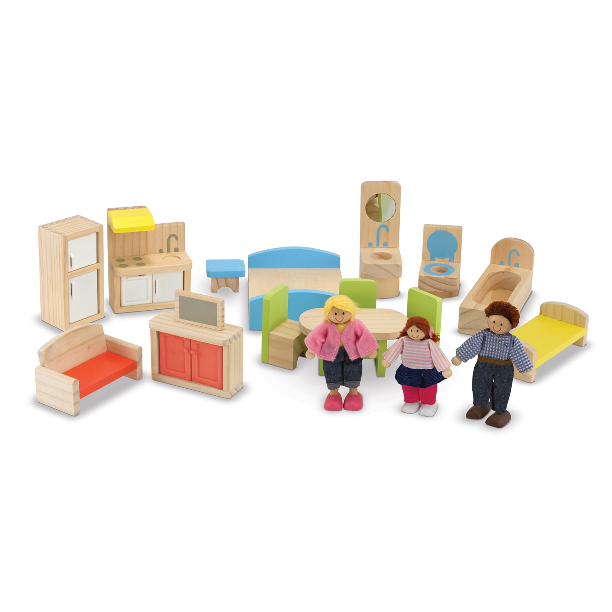 Melissa & Doug Wooden Hi-Rise Dollhouse with 15 Furniture Pieces Garage Working Elevator Preschool Dollhouse for Kids Ages 3 product thumbnail 5