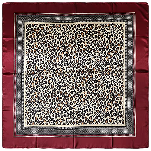 Image of Women's 35 inch Satin Square Silk Like Hair Scarves and Wraps Headscarf for Sleeping | Silk Feel Neckerchief, Hair Scarf, Fashion Bandana, Headscarf, Headband, Hair Wrap Sleeping, Daily Fashion Styling