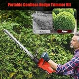 Cordless Hedge Trimmer and Cutter Lightweight 21V, Electric Hedge Cutters Trimmer 2 * 3000mAh, 51cm Dual Action Blade with Toolbag, Battery Hedge Trimmer for Trimming Hedges, Shrubs and Border Plants - Image 5