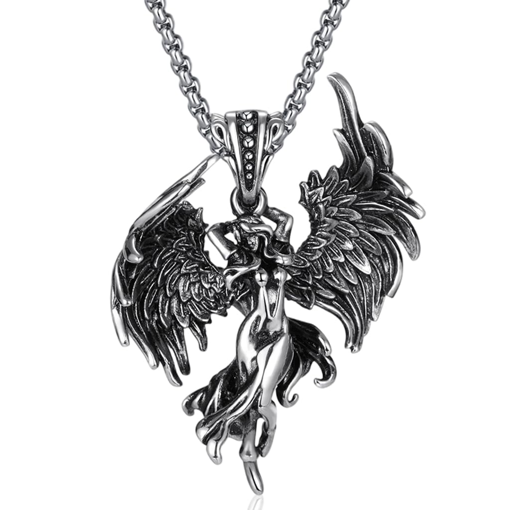Guardian Angel Pendant Necklace for Men